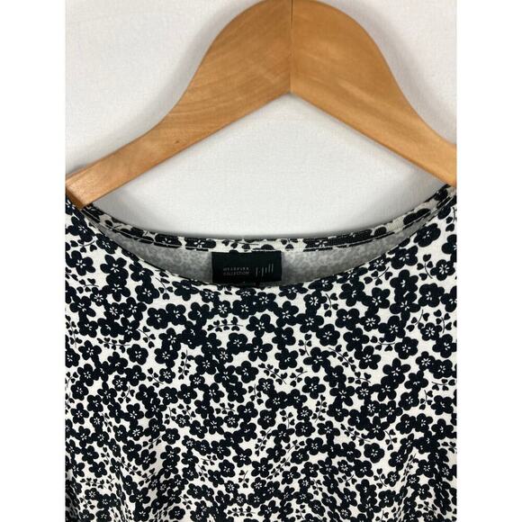 J Jill Wearever Floral Tie Back Long Sleeve Blouse Size Medium - Picture 3 of 8